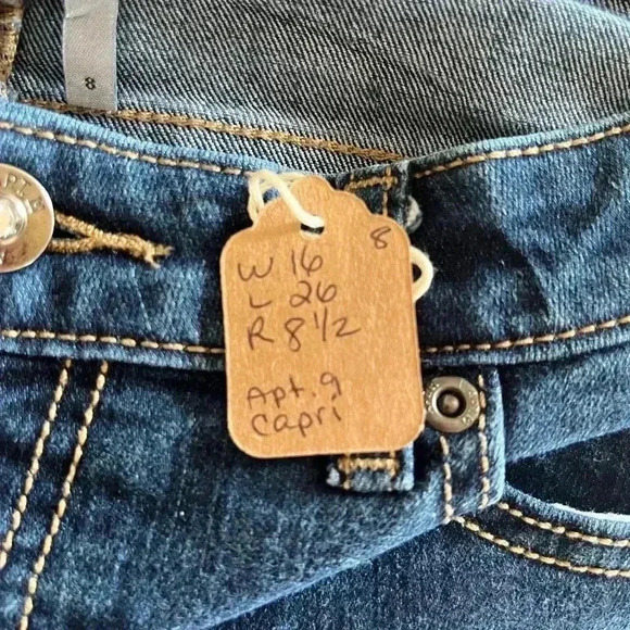 APT 9 Medium Wash Cropped Jeans Women’s Size 8 - Picture 10 of 11